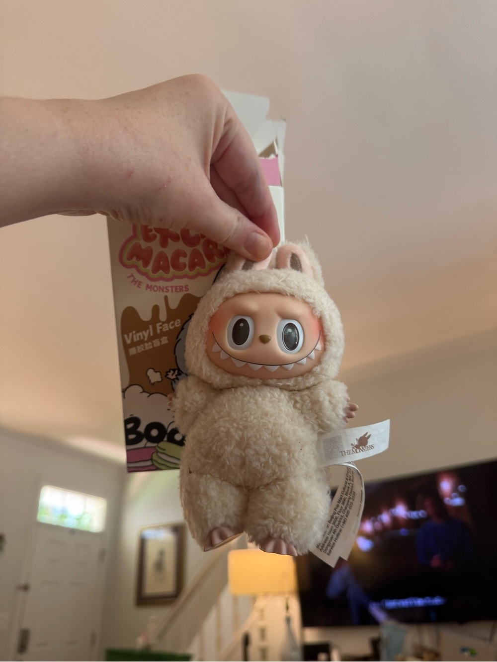 Exiting macaron labubu authentic  Beige Monster  Toy